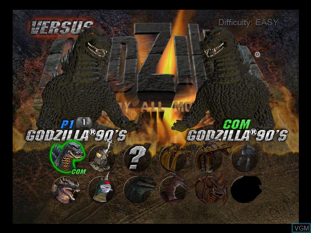 Menu screen of the game Godzilla - Destroy All Monsters Melee on Microsoft Xbox