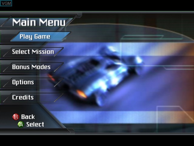 Menu screen of the game Spy Hunter - Nowhere to Run on Microsoft Xbox