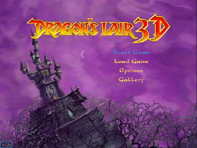 Menu screen of the game Dragon's Lair 3D - Return to the Lair on Microsoft Xbox