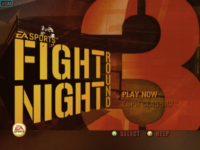 Menu screen of the game Fight Night Round 3 on Microsoft Xbox
