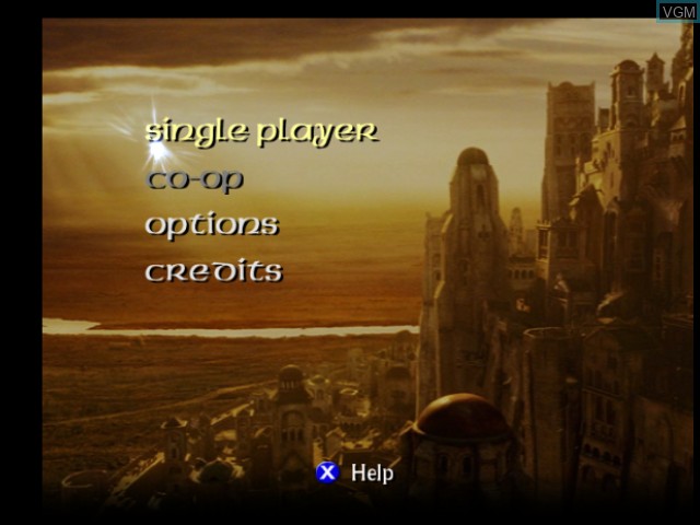 Menu screen of the game Lord of the Rings, The - The Return of the King on Microsoft Xbox