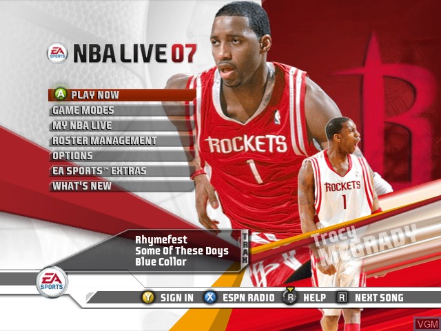 Menu screen of the game NBA Live 07 on Microsoft Xbox