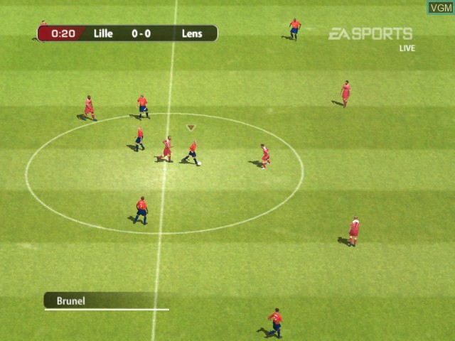 In-game screen of the game FIFA Football 2005 on Microsoft Xbox