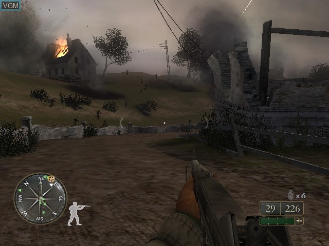 In-game screen of the game Call of Duty 2 - Big Red One on Microsoft Xbox