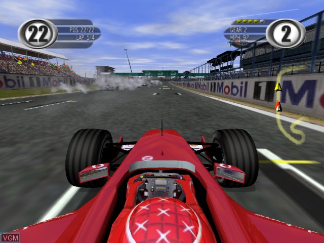 In-game screen of the game F1 2002 on Microsoft Xbox