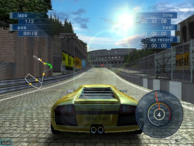In-game screen of the game Lamborghini on Microsoft Xbox