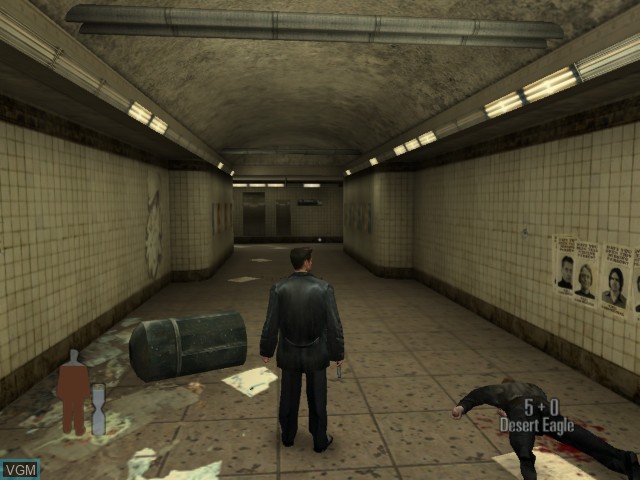In-game screen of the game Max Payne on Microsoft Xbox