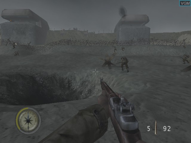 In-game screen of the game Medal of Honor Frontline on Microsoft Xbox