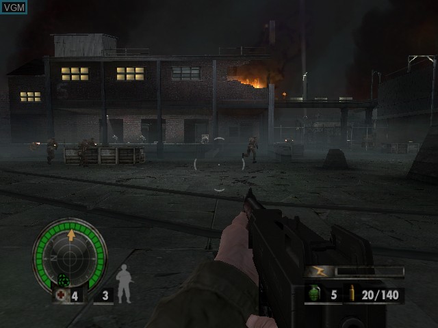 In-game screen of the game Medal of Honor - European Assault on Microsoft Xbox
