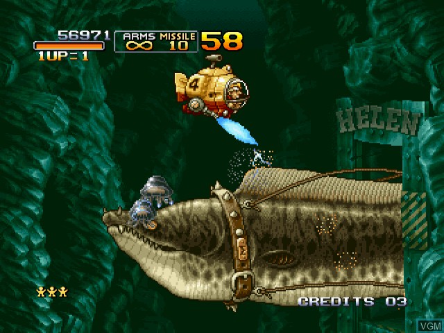 In-game screen of the game Metal Slug 3 on Microsoft Xbox