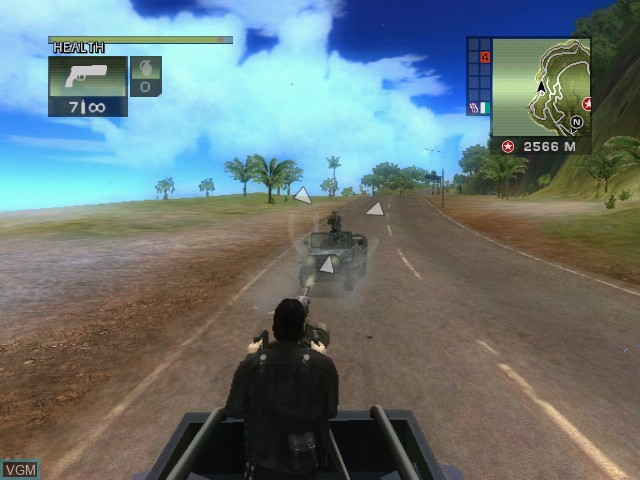 In-game screen of the game Just Cause on Microsoft Xbox