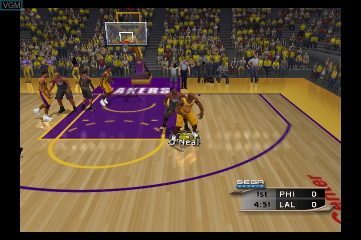 In-game screen of the game NBA 2K2 on Microsoft Xbox