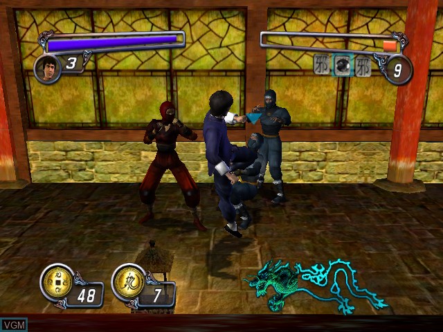 In-game screen of the game Bruce Lee - Quest of the Dragon on Microsoft Xbox