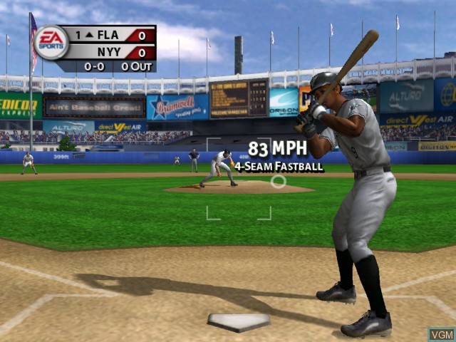 In-game screen of the game MVP Baseball 2004 on Microsoft Xbox