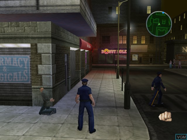 In-game screen of the game NARC on Microsoft Xbox