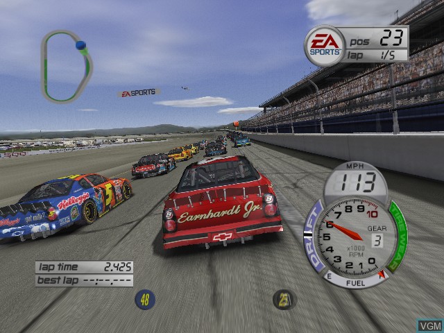 In-game screen of the game NASCAR Thunder 2003 on Microsoft Xbox
