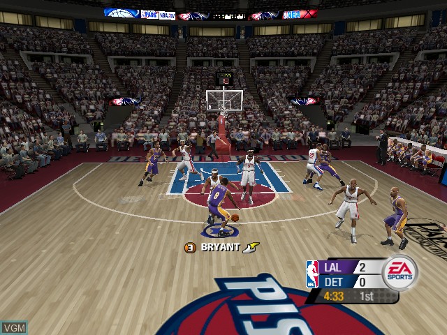 In-game screen of the game NBA Live 2005 on Microsoft Xbox