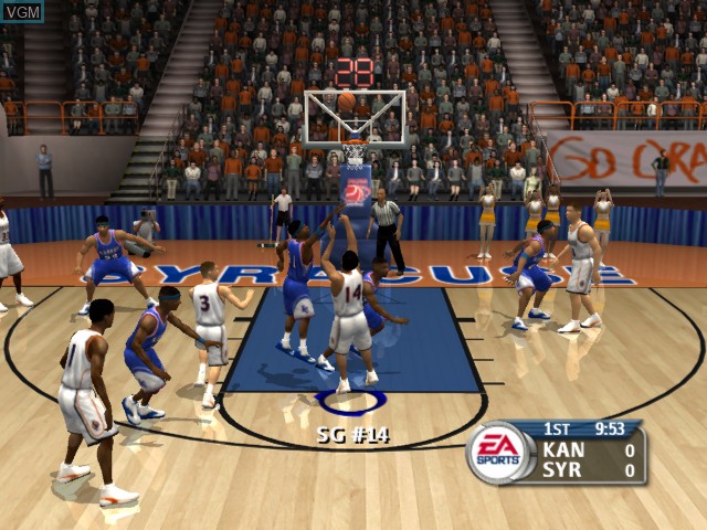 In-game screen of the game NCAA March Madness 2004 on Microsoft Xbox