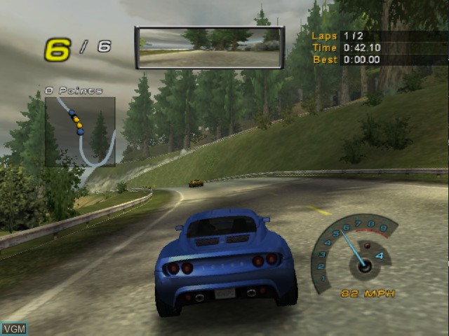 In-game screen of the game Need for Speed - Hot Pursuit 2 on Microsoft Xbox