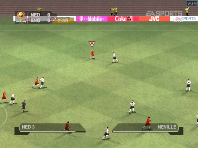 In-game screen of the game UEFA Euro 2004 - Portugal on Microsoft Xbox