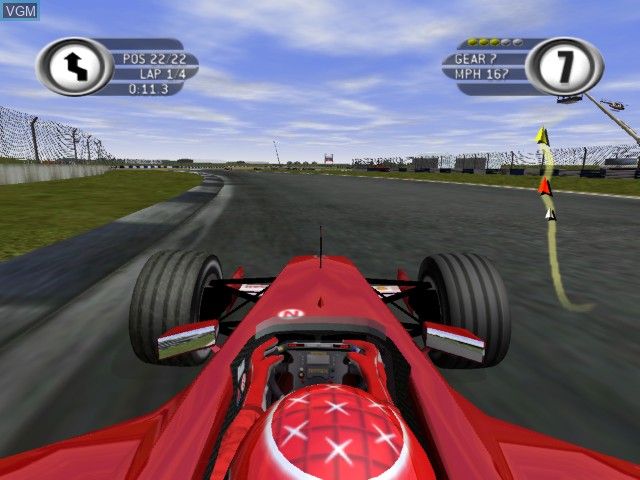 In-game screen of the game F1 2001 on Microsoft Xbox