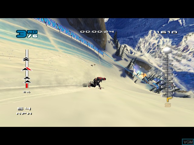 In-game screen of the game SSX 3 on Microsoft Xbox