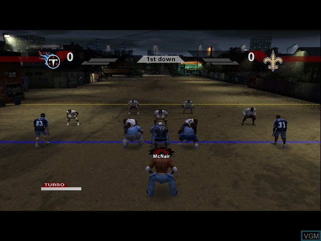 In-game screen of the game NFL Street 2 on Microsoft Xbox