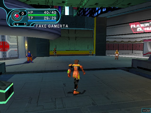 In-game screen of the game Phantasy Star Online Episode I & II on Microsoft Xbox