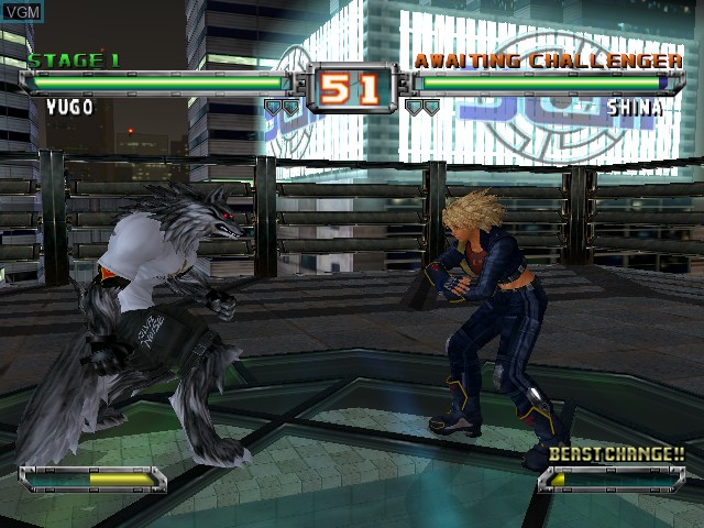 In-game screen of the game Bloody Roar Extreme on Microsoft Xbox