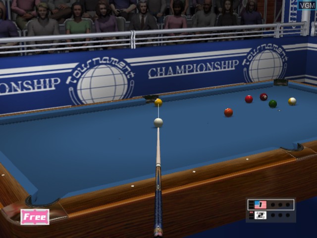 In-game screen of the game World Billiards Tournament - Break Nine on Microsoft Xbox
