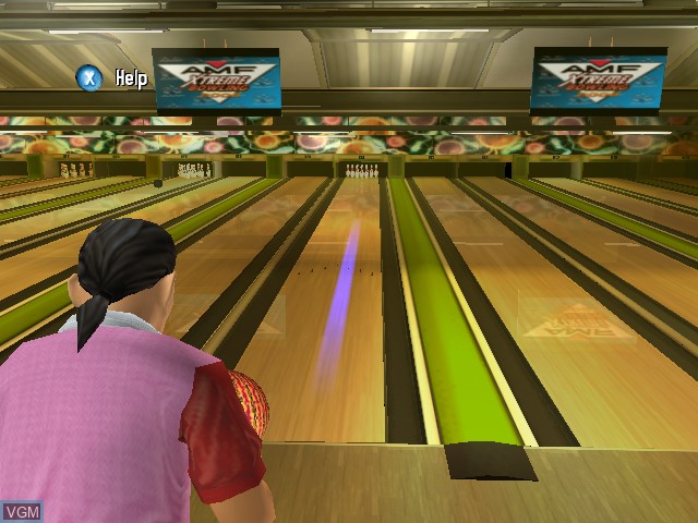 In-game screen of the game AMF Xtreme Bowling on Microsoft Xbox