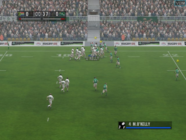 In-game screen of the game Rugby 06 on Microsoft Xbox