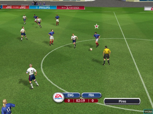 In-game screen of the game 2002 FIFA World Cup on Microsoft Xbox
