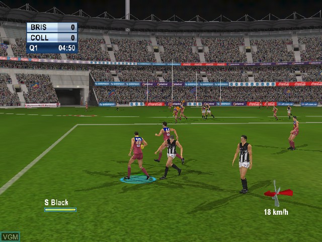 In-game screen of the game AFL Live 2004 on Microsoft Xbox