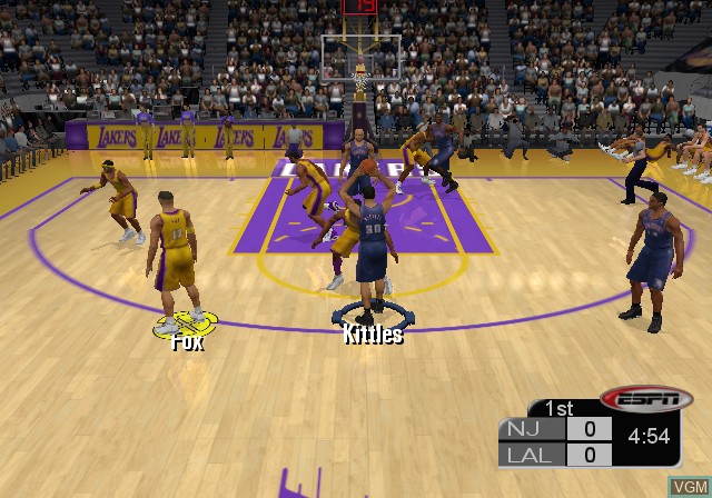 In-game screen of the game NBA 2K3 on Microsoft Xbox