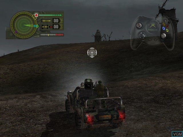 In-game screen of the game Reign of Fire on Microsoft Xbox