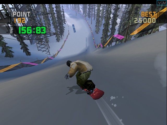 In-game screen of the game ESPN Winter X-Games Snowboarding 2002 on Microsoft Xbox