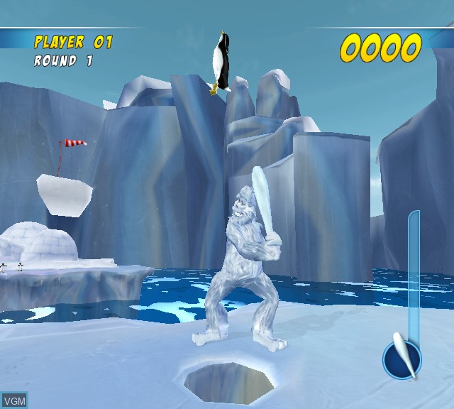 In-game screen of the game Yetisports Arctic Adventure on Microsoft Xbox