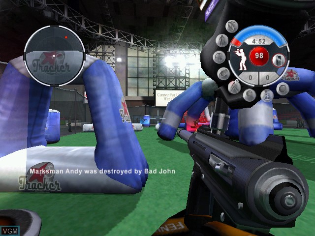 In-game screen of the game Splat Renegade Paintball on Microsoft Xbox