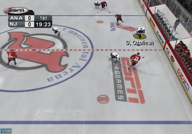 In-game screen of the game ESPN NHL Hockey on Microsoft Xbox