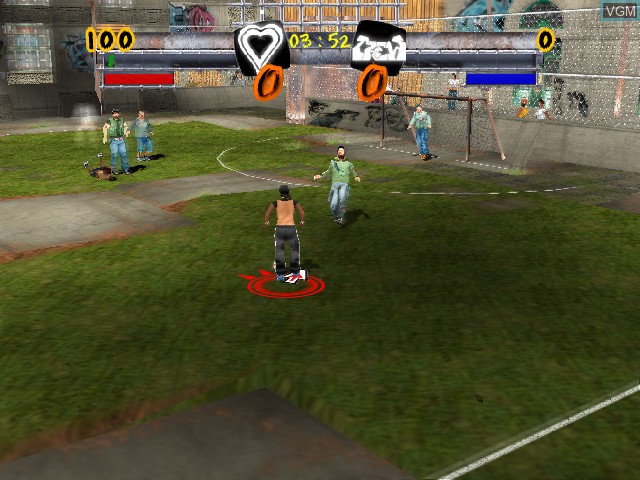 In-game screen of the game Urban Freestyle Soccer on Microsoft Xbox