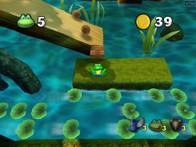 In-game screen of the game Frogger Beyond on Microsoft Xbox