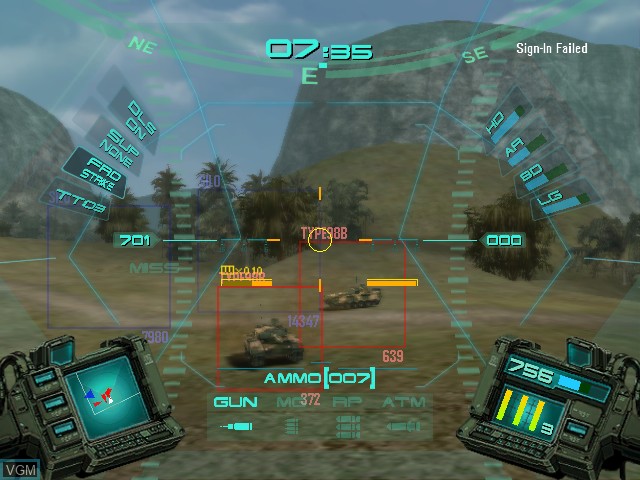 In-game screen of the game GunGriffon - Allied Strike on Microsoft Xbox