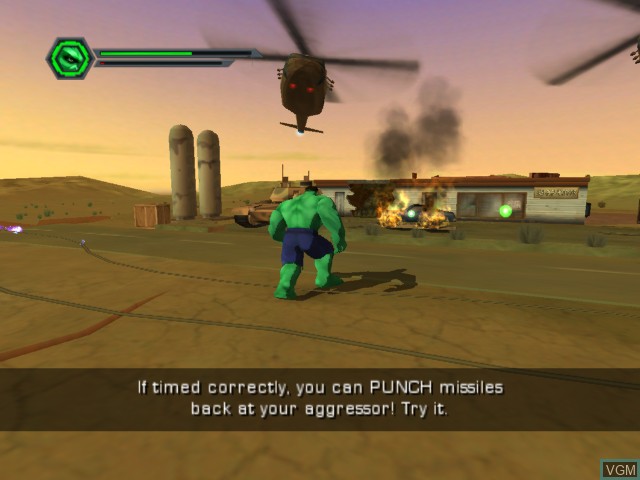 In-game screen of the game Hulk on Microsoft Xbox