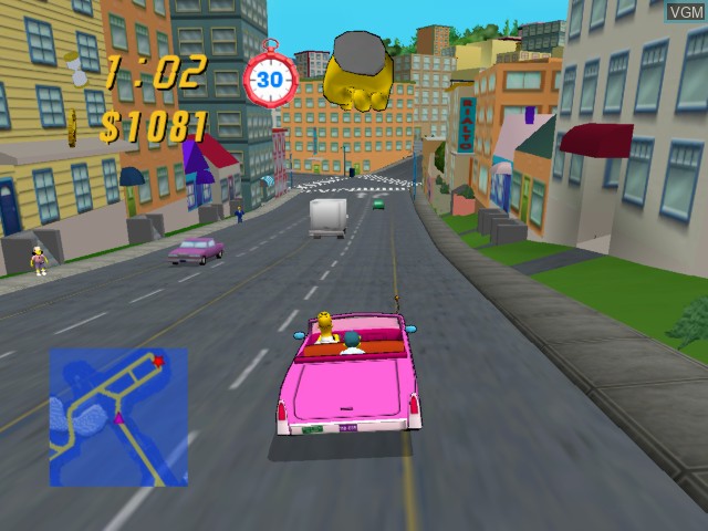 In-game screen of the game Simpsons, The - Road Rage on Microsoft Xbox