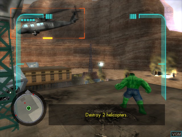 In-game screen of the game Incredible Hulk, The - Ultimate Destruction on Microsoft Xbox