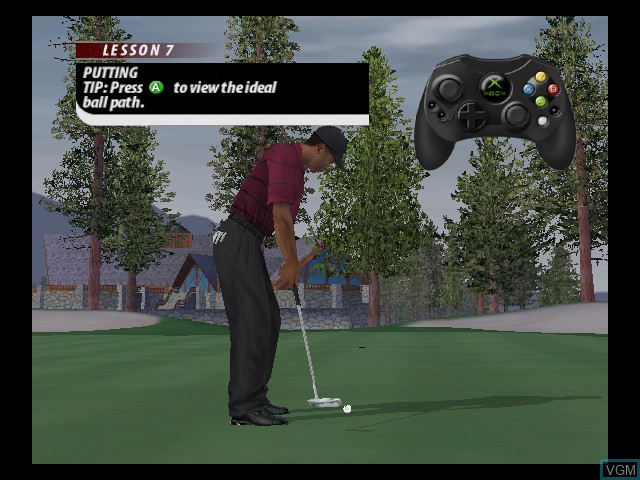In-game screen of the game Tiger Woods PGA Tour 2005 on Microsoft Xbox