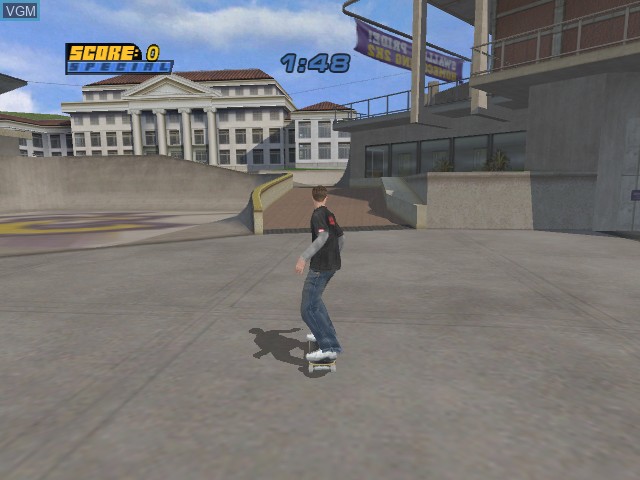 In-game screen of the game Tony Hawk's Pro Skater 4 on Microsoft Xbox