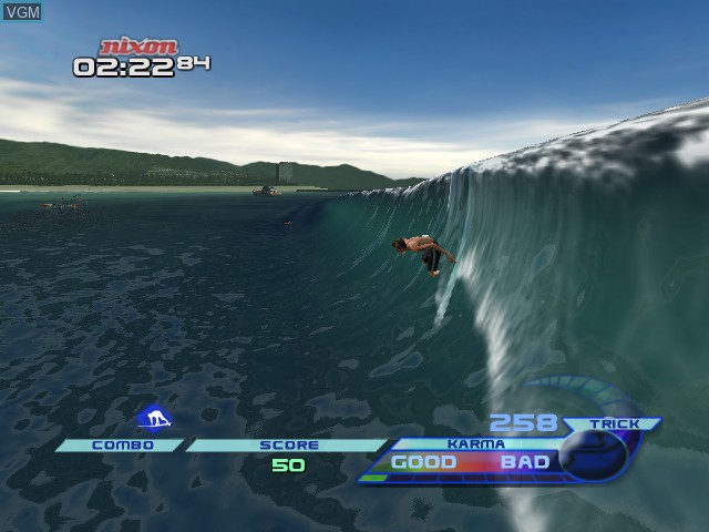 In-game screen of the game TransWorld Surf on Microsoft Xbox