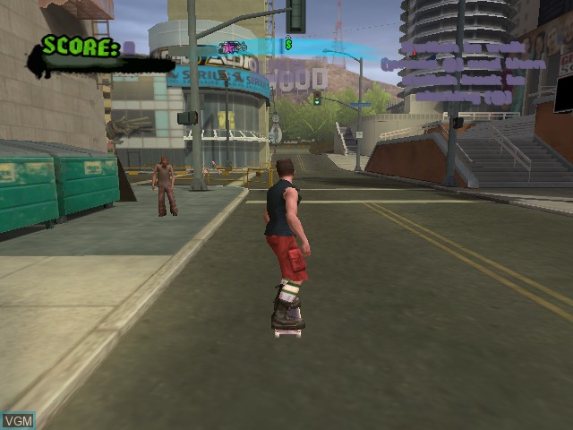 In-game screen of the game Tony Hawk's American Wasteland on Microsoft Xbox